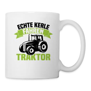 Echte Kerle fahren Traktor - Tasse - Weiß - Rechts