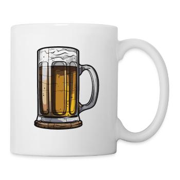 Bier Glas Symbol - Tasse - Weiß - Rechts