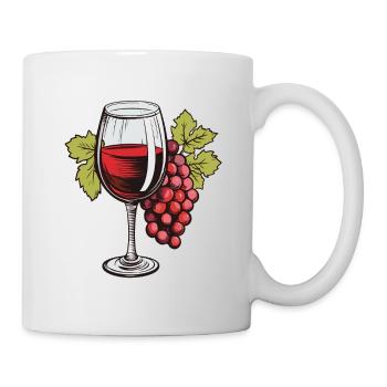 Verre à vin Raisins Vin - Mug blanc - blanc - Droite