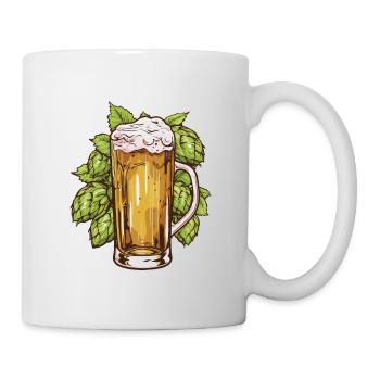 Beer glass, hops, malt, beer - Mug - white - Right