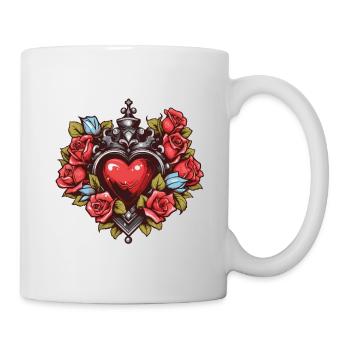 Herz Symbol Tattoo Liebe - Tasse - Weiß - Rechts