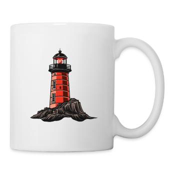Icône de phare - Mug blanc - blanc - Droite
