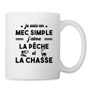 Mec simple Chasse Peche Humour Cadeau - Mug blanc - blanc - Droite