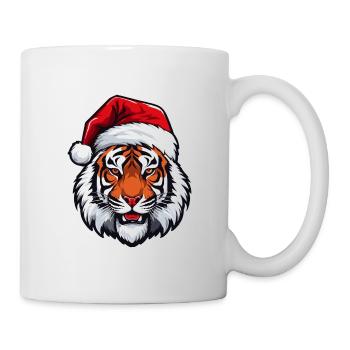 Portrait de tigre Noël - Mug blanc - blanc - Droite