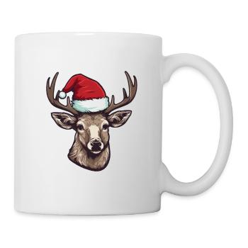 Hirsch Porträt Weihnachten - Tasse - Weiß - Rechts