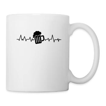 Bier Herzschlag - Tasse - Weiß - Rechts
