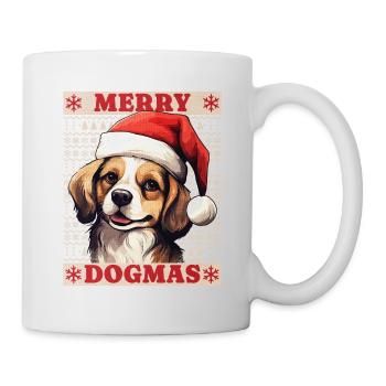 Chien Noël laid joyeux dogmes père Noël chapeau - Mug blanc - blanc - Droite