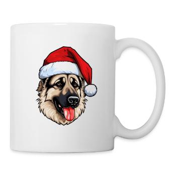 German Shepherd Dog Portrait Christmas - Mug - white - Right