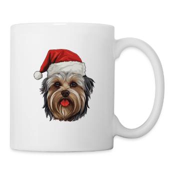 Yorkshire Terrier Hund Weihnachten - Tasse - Weiß - Rechts