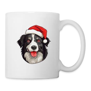 Border Collie chien Noël - Mug blanc - blanc - Droite