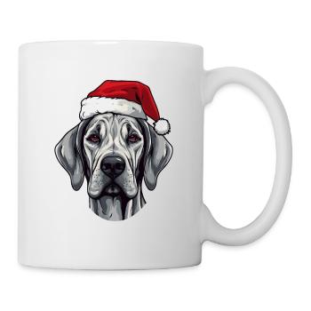 Great Dane Dog Head Christmas Portrait - Mug - white - Right