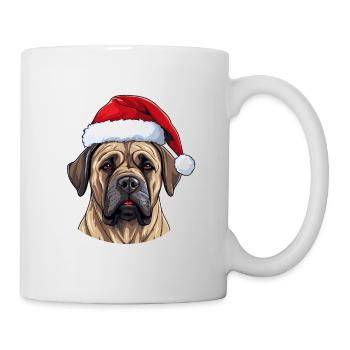 Portrait de Noël tête de chien Boerboel - Mug blanc - blanc - Droite