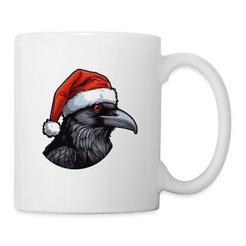 Crow Head Raven Christmas Portrait - Mug - white - Right