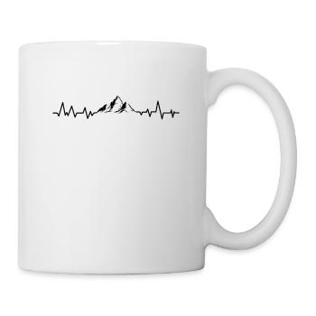 Herzschlag Berge EKG Wandern Wanderung - Tasse - Weiß - Rechts
