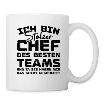 Stolzer Chef Des Besten Teams Shirt Geschenkt Fun - Tasse - Weiß - Rechts
