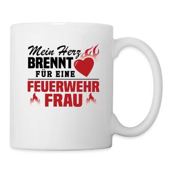 Mein Herz brennt für eine Feuerwehrfrau - Tasse - Weiß - Rechts