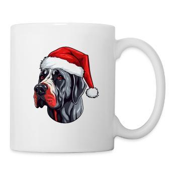 Great Dane Dog Head Christmas Portrait - Mug - white - Right