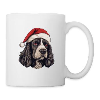 Cocker Spaniel tête de chien Portrait de Noël - Mug blanc - blanc - Droite