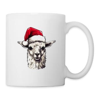 Alpaca Head Llama Christmas Portrait - Mug - white - Right