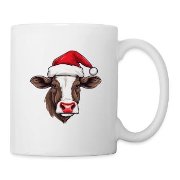 Kuh Kopf Weihnachten Portät - Tasse - Weiß - Rechts
