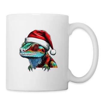 Lézard Iguane tête lézard Noël Portrait - Mug blanc - blanc - Droite