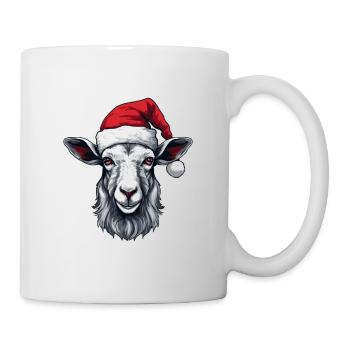 Ziege Kopf Weihnachten Portät - Tasse - Weiß - Rechts