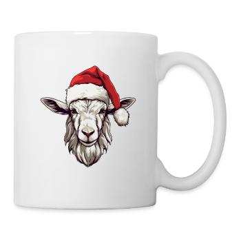 Ziege Kopf Weihnachten Portät - Tasse - Weiß - Rechts