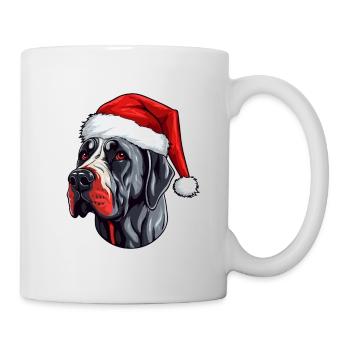 Great Dane Dog Head Christmas Portrait - Mug - white - Right