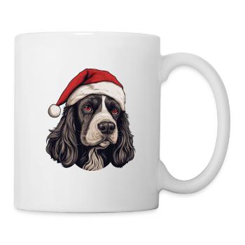 Cocker Spaniel tête de chien Portrait de Noël - Mug blanc - blanc - Droite