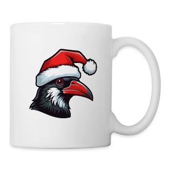 Crow Head Raven Christmas Portrait - Mug - white - Right