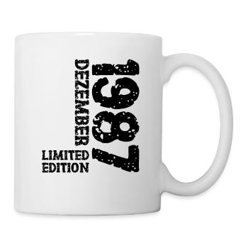 1987 Dezember Limited Edition 36. Geburtstag Deko - Tasse - Weiß - Rechts
