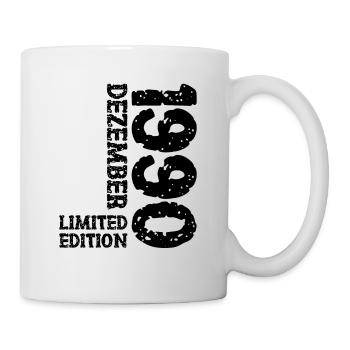 1990 Dezember Limited Edition 33. Geburtstag Deko - Tasse - Weiß - Rechts