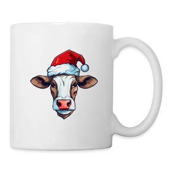 Kuh Kopf Weihnachten Portät - Tasse - Weiß - Rechts