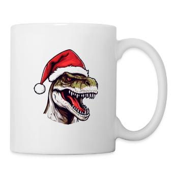 Dinosaur Head Christmas Portrait - Mug - white - Right