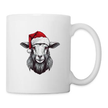 Ziege Kopf Weihnachten Portät - Tasse - Weiß - Rechts