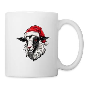 Ziege Kopf Weihnachten Portät - Tasse - Weiß - Rechts