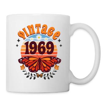 Papillon Année 1969 Femme 55 Ans Anniversaire - Mug blanc - blanc - Droite