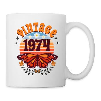 Butterfly Year 1974 Woman 50 Years Anniversary - Mug - white - Right
