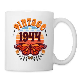 Butterfly Year 1944 Woman 80 Years Anniversary - Mug - white - Right