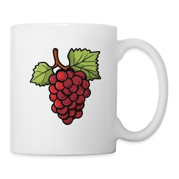 Weintrauben Symbol - Tasse - Weiß - Rechts