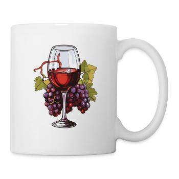 Verre à vin Raisins Vin - Mug blanc - blanc - Droite