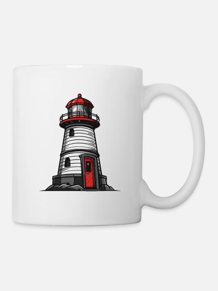 Leuchtturm Symbol - Tasse - Weiß