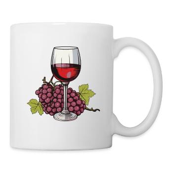 Verre à vin Raisins Vin - Mug blanc - blanc - Droite