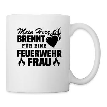 Mein Herz brennt für eine Feuerwehrfrau - Tasse - Weiß - Rechts