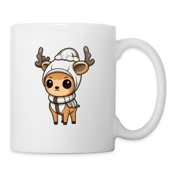 Reh Geweih Winter Tier Baby Comic - Tasse - Weiß - Rechts
