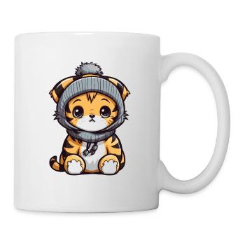 Tiger Winter Animal Baby Comic - Mug - white - Right