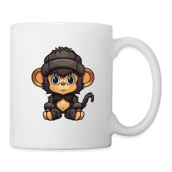 Monkey Winter Animal Baby Comic - Mug - white - Right