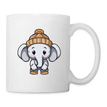 Elephant Winter Animal Baby Comic - Mug - white - Right