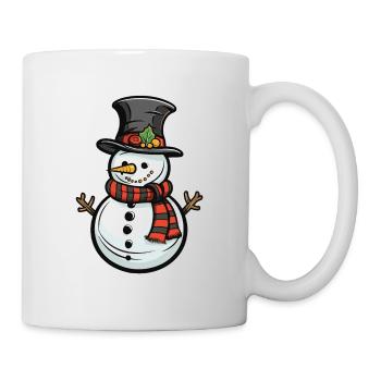 Schneemann Winter Comic - Tasse - Weiß - Rechts