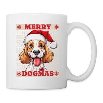 Chien Noël laid joyeux dogmes père Noël chapeau - Mug blanc - blanc - Droite
